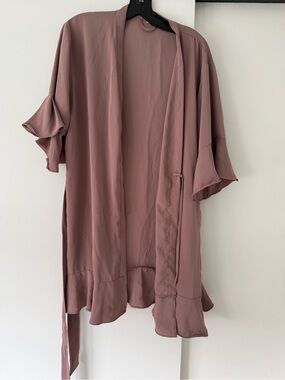 Dusty Mauve Open Front Kimono Cardigan